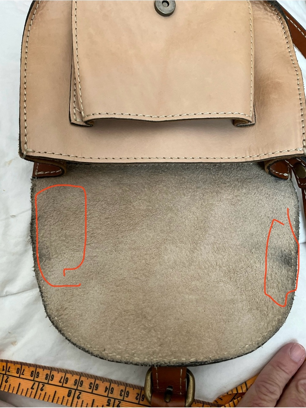 Patricia Nash Beige and Brown Leather Buckle Crossbody - Picture 8 of 9